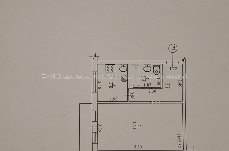 Продам квартиру, Старошишковская ул. , 1  ком., 31 м², частичный ремонт 