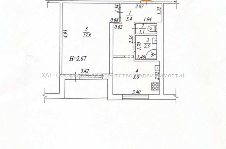 Продам квартиру, Северина Потоцкого ул. , 1  ком., 38.90 м², косметический ремонт 