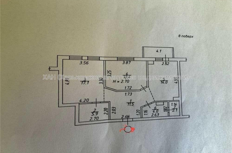 Продам квартиру, Белогорская ул. , 2  ком., 69.20 м², капитальный ремонт 