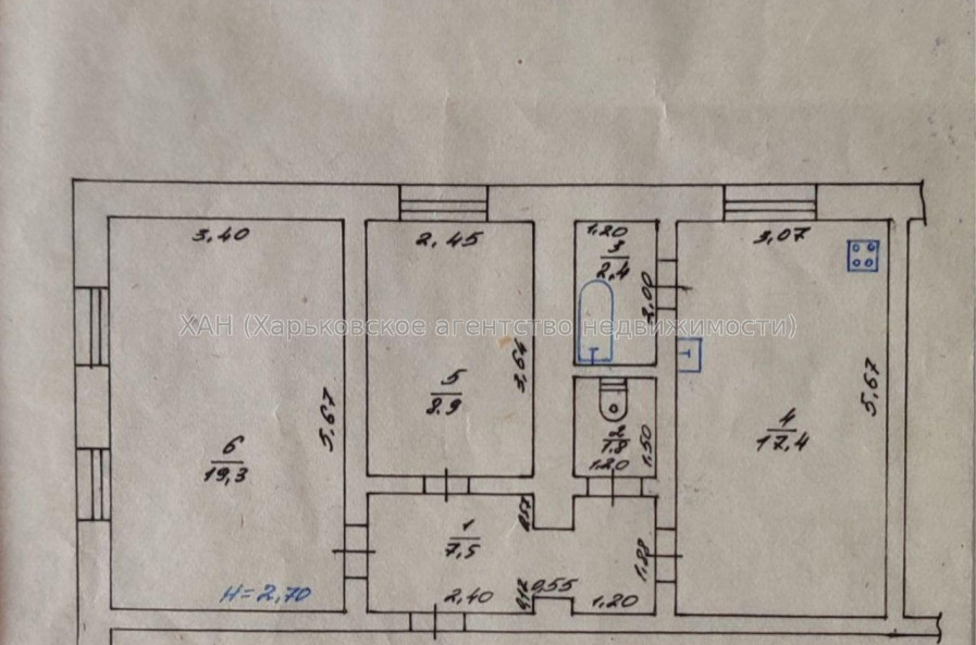 Продам квартиру, Александра Лавренко ул. , 2  ком., 57.30 м², без ремонта 