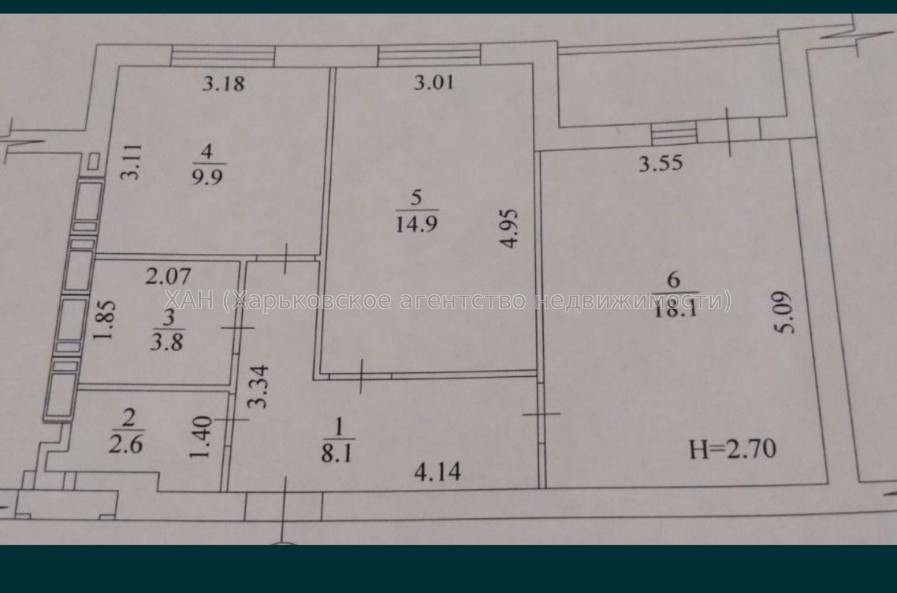 Продам квартиру, Шевченко ул. , 2  ком., 61.70 м², без внутренних работ 