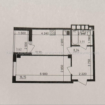 Продам квартиру, Льва Ландау просп. , 1  ком., 42 м², без внутренних работ 