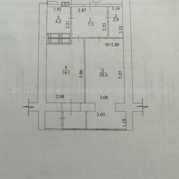 Продам квартиру, Клочковская ул. , 1  ком., 51 м², без внутренних работ 