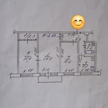 Продам квартиру, Франтишека Крала ул. , 3  ком., 57.50 м², косметический ремонт 