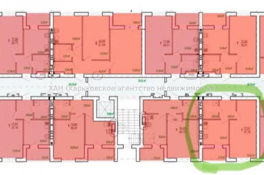 Продам квартиру, Шевченко ул. , 1 кім., 37 м², без внутренних работ 