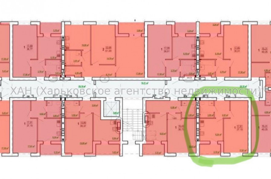 Продам квартиру, Шевченко ул. , 1 кім., 37 м², без внутренних работ 