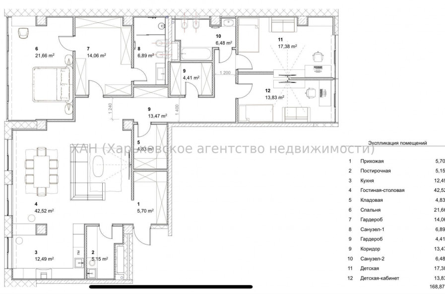 Продам квартиру, Динамовская ул. , 3 кім., 172 м², без отделочных работ 