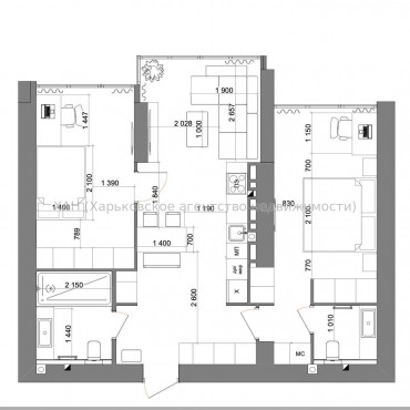 Продам квартиру, Клочковская ул. , 3 кім., 70 м², авторский дизайн 