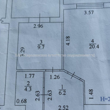 Продам квартиру, Салтовское шоссе , 1 кім., 43 м², без внутренних работ 
