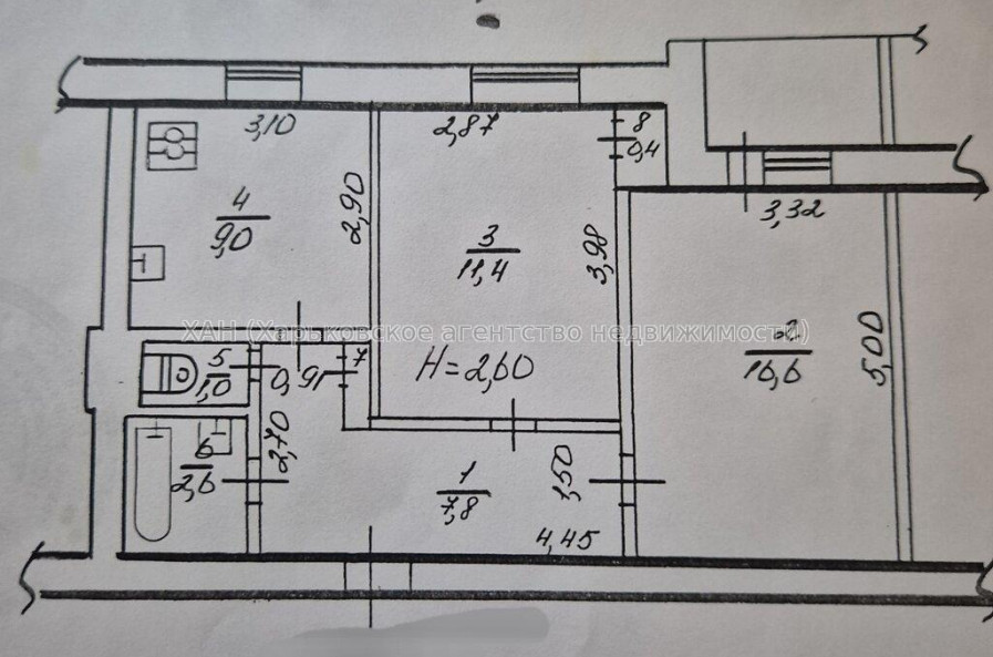 Продам квартиру, Григоровское шоссе , 2  ком., 51 м², косметический ремонт 