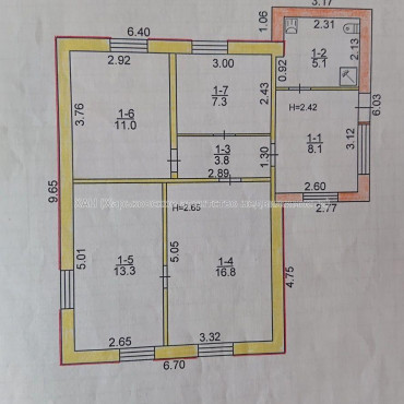 Продам будинок, Витебская ул. , 65 м², 6.50 соток, косметический ремонт 