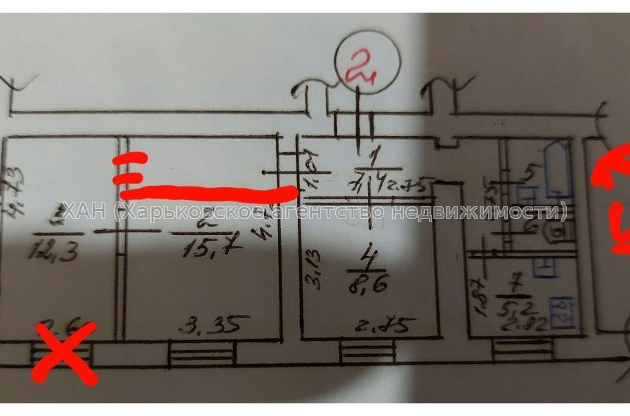 Продам квартиру, Колонная ул. , 3  ком., 54 м², капитальный ремонт 