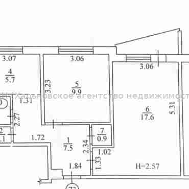 Продам квартиру, Салтовское шоссе , 2  ком., 46 м², без ремонта 