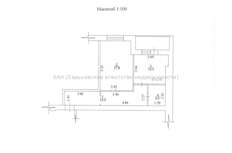 Продам квартиру, Роганская ул. , 1 кім., 49.10 м², частичный ремонт 