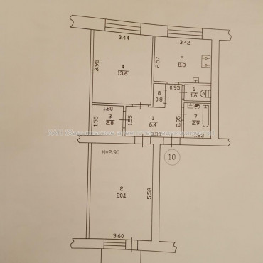Продам квартиру, Академика Волкова ул. , 2  ком., 57.60 м², косметический ремонт 