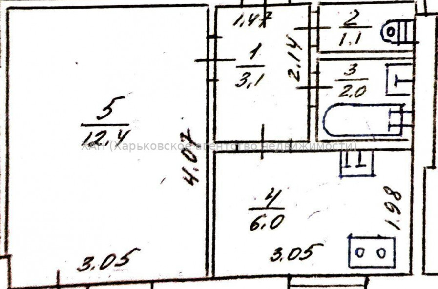 Продам квартиру, Косарева ул. , 1 кім., 26 м², советский ремонт 