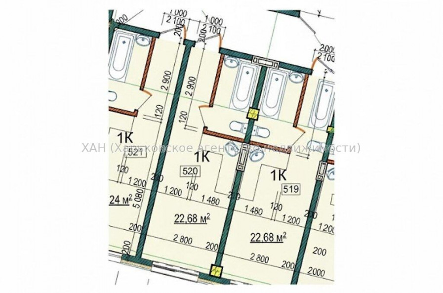 Продам квартиру, Чигирина ул. , 1  ком., 22.68 м², без внутренних работ 
