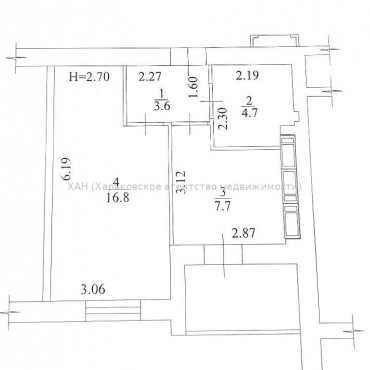 Продам квартиру, Шевченко ул. , 1 кім., 37.20 м², без отделочных работ 