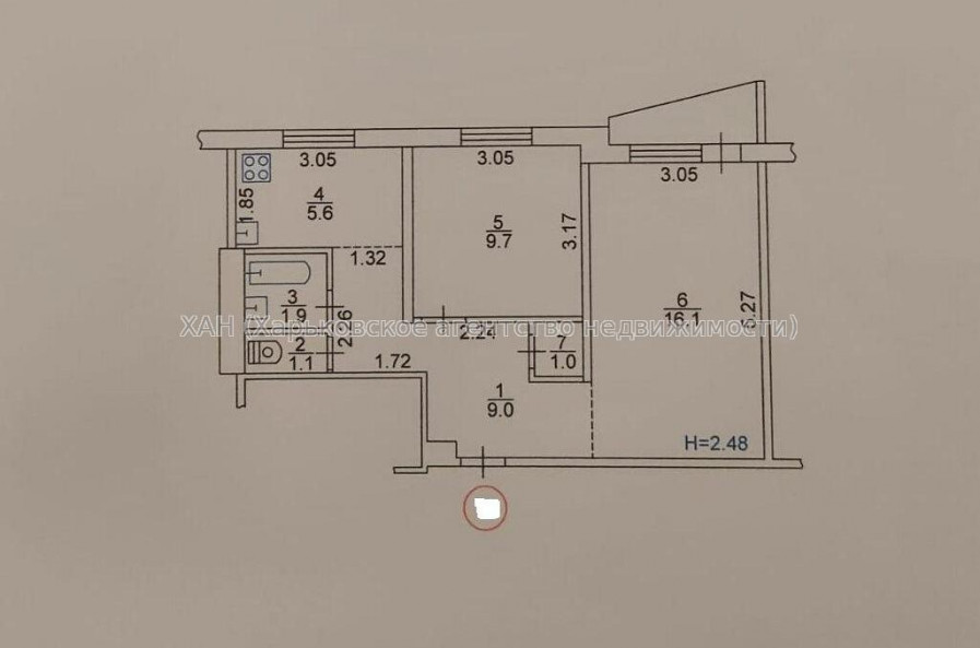 Продам квартиру, Валентиновская ул. , 2  ком., 46.20 м², капитальный ремонт 