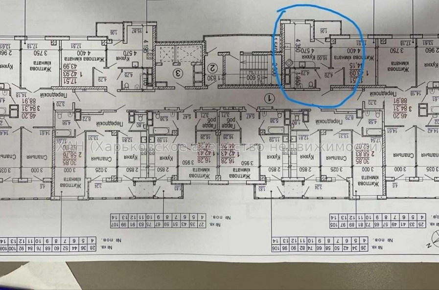 Продам квартиру, Гвардейцев Широнинцев ул. , 1 кім., 44.15 м², без внутренних работ 