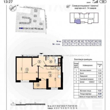 Продам квартиру, Гвардейцев Широнинцев ул. , 1 кім., 44.15 м², без внутренних работ 