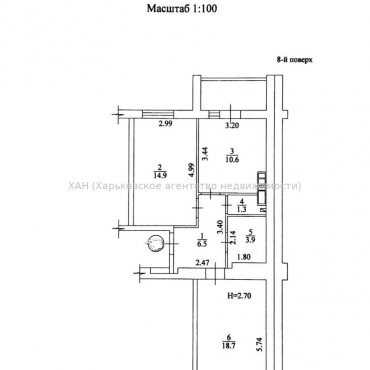Продам квартиру, Мира ул. , 41 , 2  ком., 58 м², без внутренних работ 