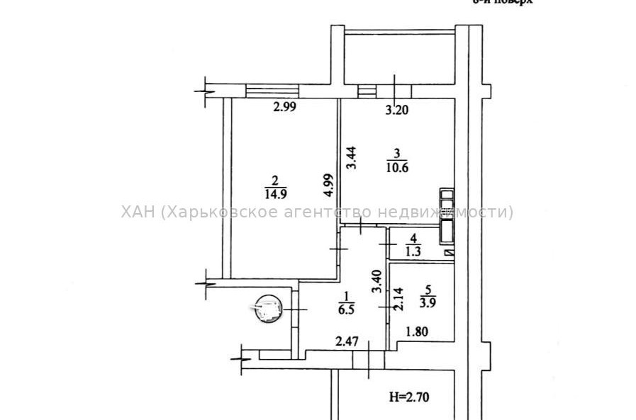 Продам квартиру, Мира ул. , 41 , 2  ком., 58 м², без внутренних работ 