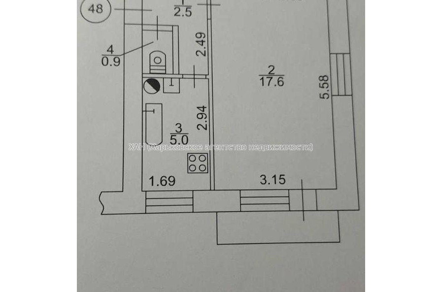 Продам квартиру, Байрона пр-т , 1 кім., 28 м², без ремонта 