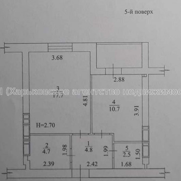 Продам квартиру, Шевченко ул. , 1 кім., 43.60 м², без отделочных работ 
