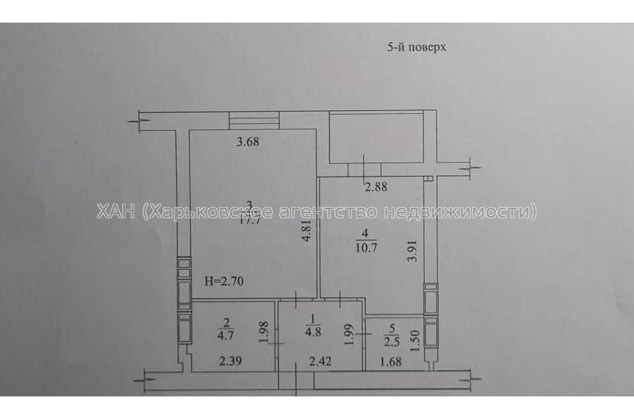 Продам квартиру, Шевченко ул. , 1 кім., 43.60 м², без отделочных работ 
