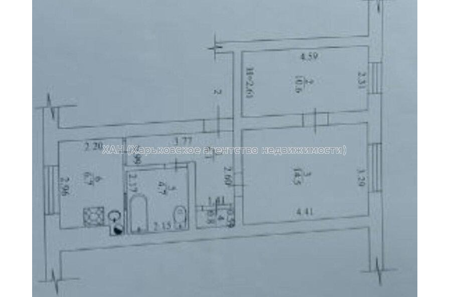 Продам квартиру, Спортивная ул. , 14 , 2 кім., 43 м², косметический ремонт 