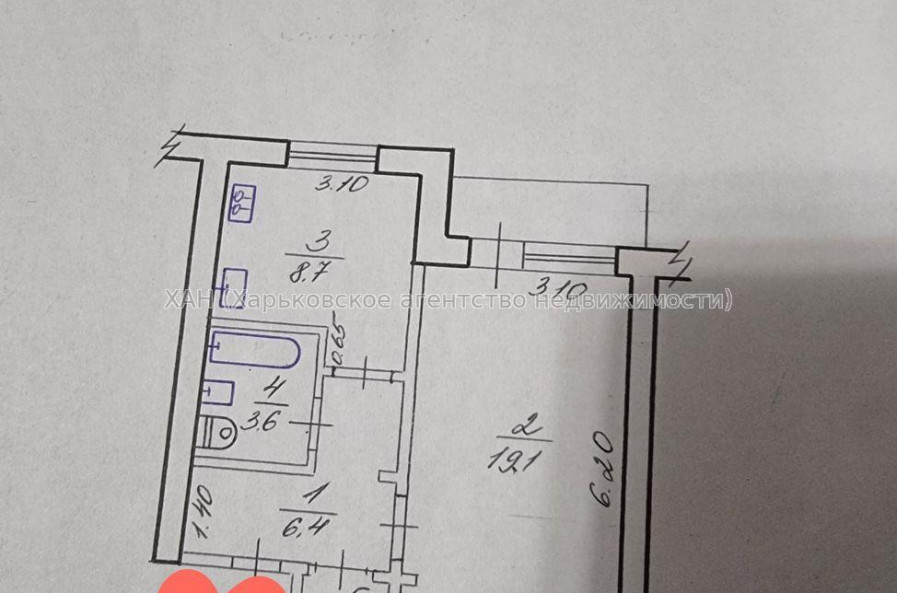 Продам квартиру, Салтовское шоссе , 1  ком., 40 м², капитальный ремонт 