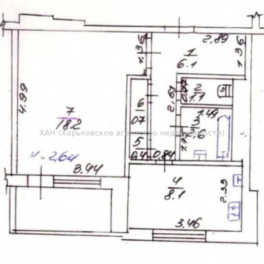 Продам квартиру, Ахсарова Энвера ул. , 1  ком., 39 м², без ремонта 