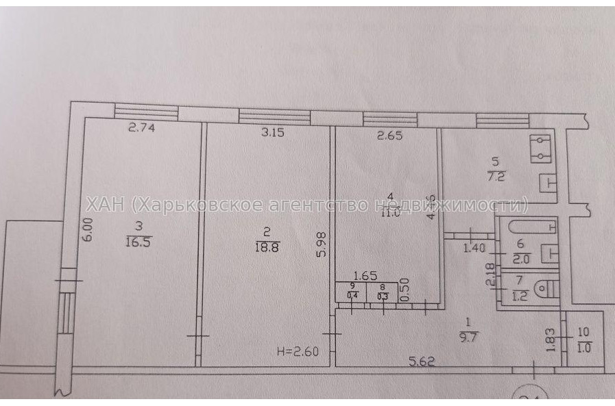 Продам квартиру, Тракторостроителей просп. , 3 кім., 69.30 м², косметический ремонт 