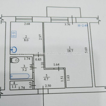 Продам квартиру, Курчатова просп. , 1  ком., 37 м², капитальный ремонт 