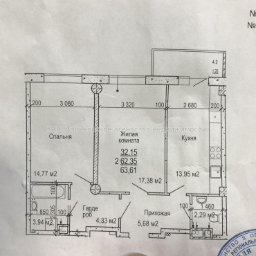 Продам квартиру, Гвардейцев Широнинцев ул. , 2  ком., 63.60 м², без внутренних работ 