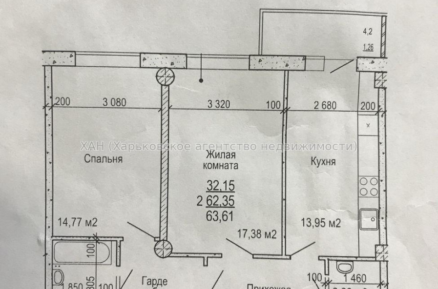 Продам квартиру, Гвардейцев Широнинцев ул. , 2  ком., 63.60 м², без внутренних работ 