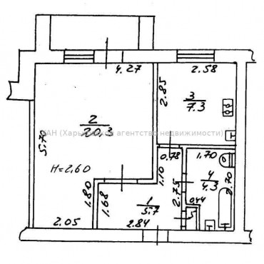 Продам квартиру, Электроинструментальный пер. , 1 кім., 39.10 м², косметический ремонт 