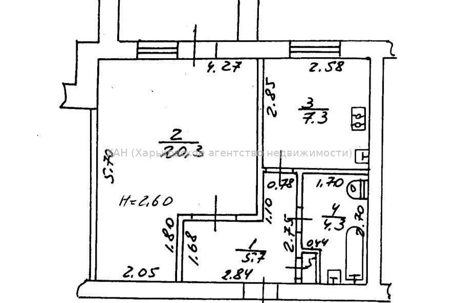 Продам квартиру, Электроинструментальный пер. , 1 кім., 39.10 м², косметический ремонт 
