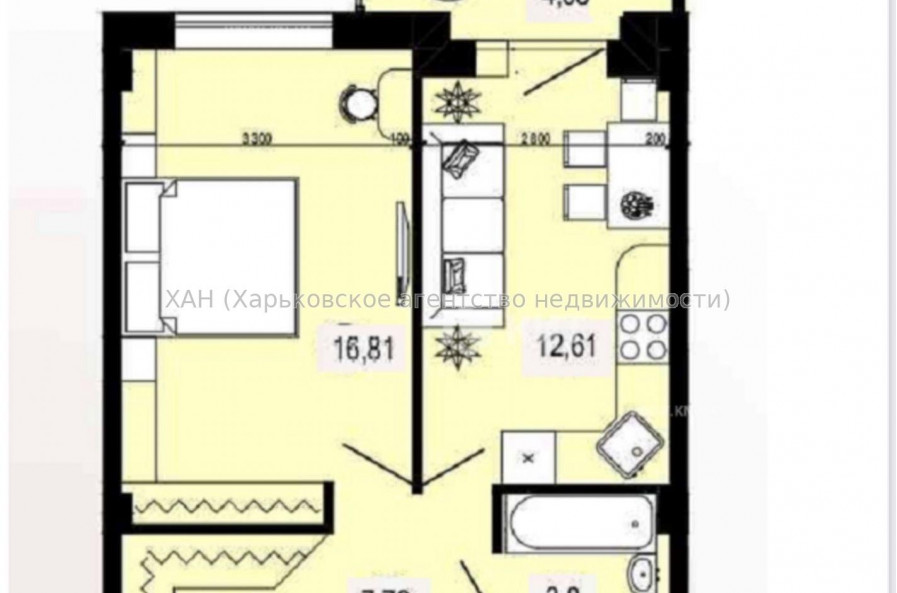 Продам квартиру, Гвардейцев Широнинцев ул. , 1  ком., 43 м², без ремонта 