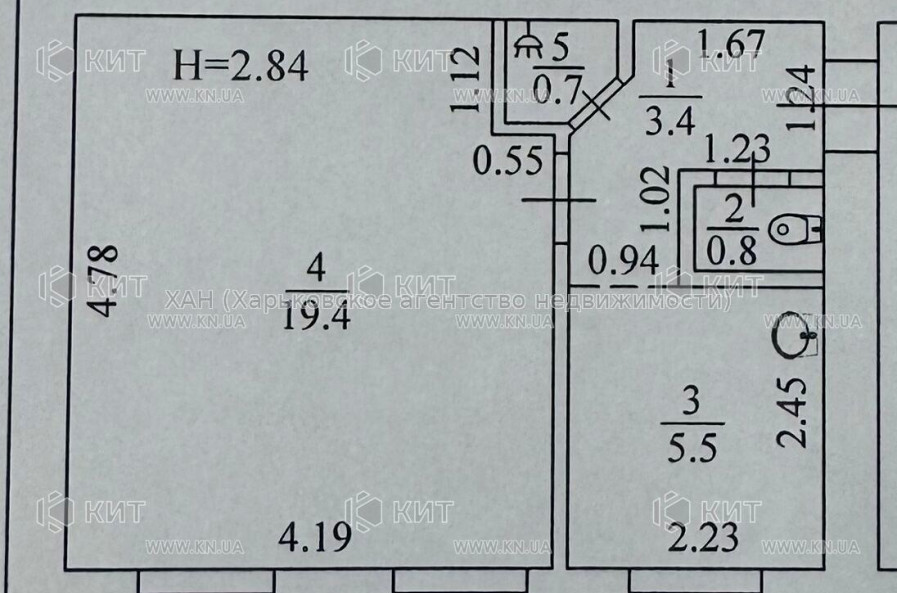 Продам квартиру, Хотомлянская ул. , 1 кім., 29 м², советский ремонт 