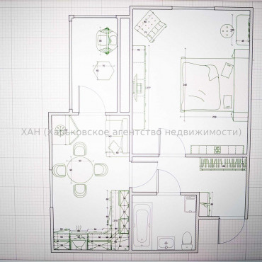 Продам квартиру, Полтавский Шлях ул. , 1  ком., 43.29 м², без внутренних работ 