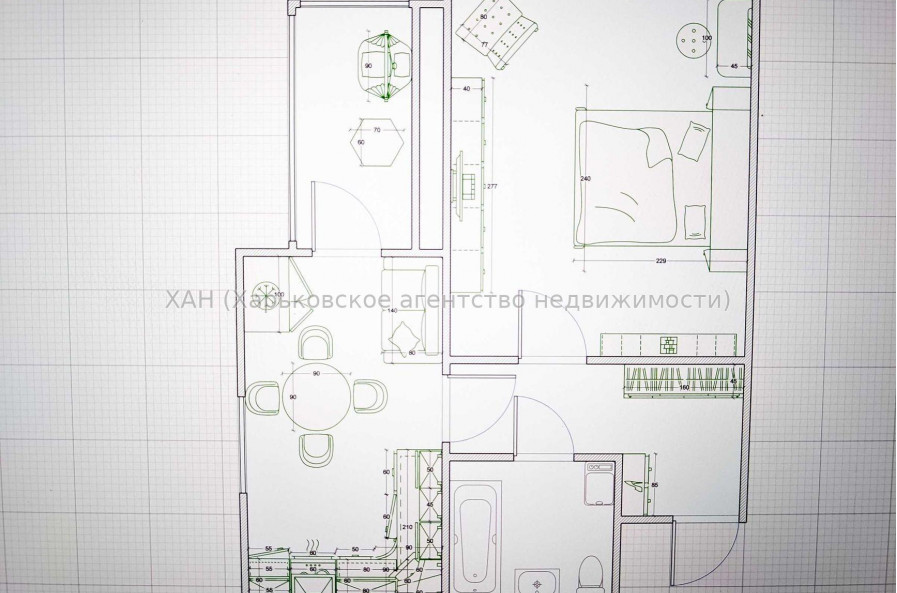 Продам квартиру, Полтавский Шлях ул. , 1  ком., 43.29 м², без внутренних работ 