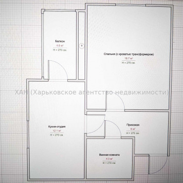 Продам квартиру, Полтавский Шлях ул. , 1  ком., 43.29 м², без внутренних работ 