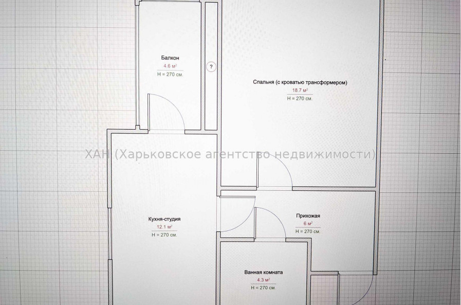 Продам квартиру, Полтавский Шлях ул. , 1  ком., 43.29 м², без внутренних работ 