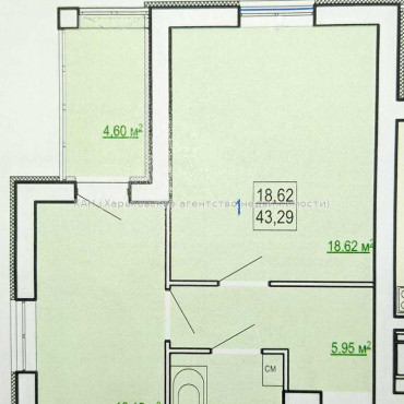 Продам квартиру, Полтавский Шлях ул. , 1  ком., 43.29 м², без внутренних работ 