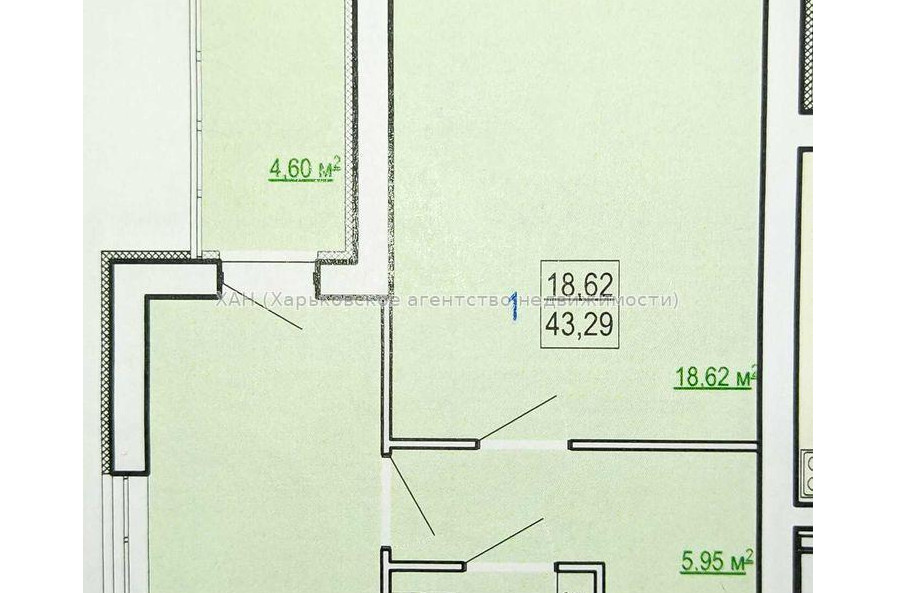 Продам квартиру, Полтавский Шлях ул. , 1  ком., 43.29 м², без внутренних работ 