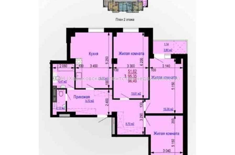 Продам квартиру, Зерновая ул. , 3  ком., 97 м², без внутренних работ 