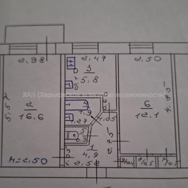 Продам квартиру, Мира ул. , 2 кім., 44 м², советский ремонт 
