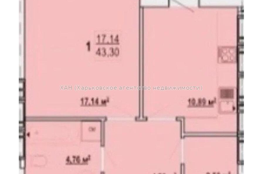 Продам квартиру, Шевченко ул. , 1 кім., 44 м², без внутренних работ 